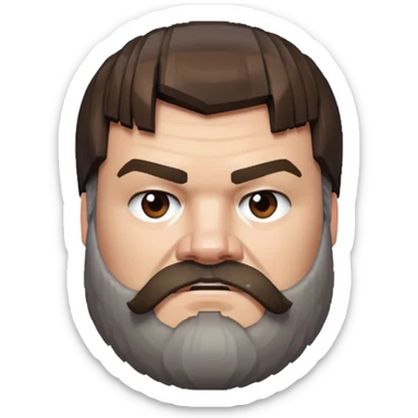 Jack black as steve from minecraft with a big white beard  sticker
