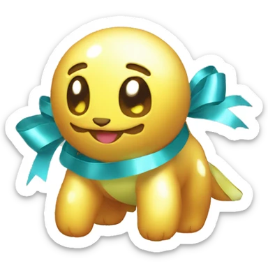Shiny colorful Fakemon with ribbons sticker