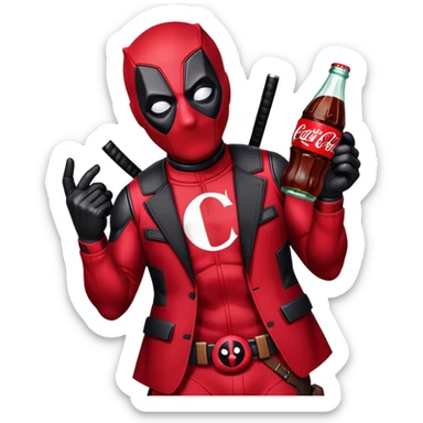 Deadpool Coca-Cola sticker