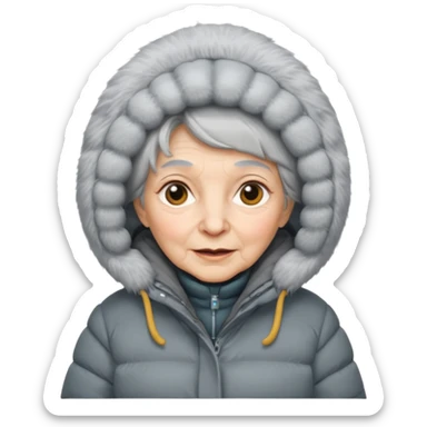 old woman in puffy winter coat











 sticker