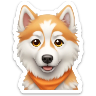 Cute orange fluffy husky  sticker
