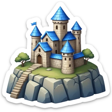blue-roofed fortress on the rock sticker