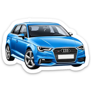 blue audi a3 sticker