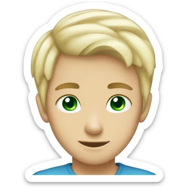 Blonde boy blue eyes  hugging brunette with green  eyes sticker