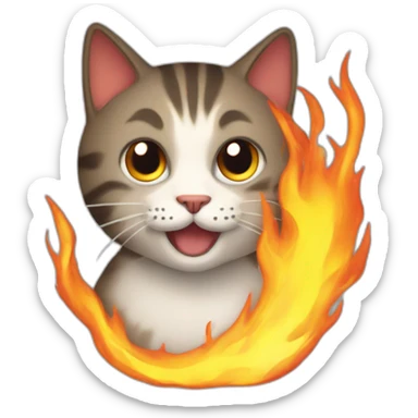 cat-fire-ball sticker