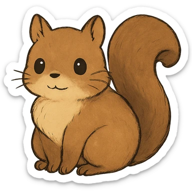ghibli style cute animal sticker