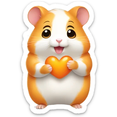 squeak the cute orange hamster heartbeat sticker