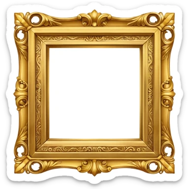 Gold square vintage frame  sticker