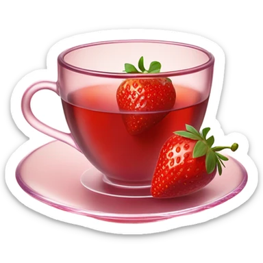 Strawberry tea sticker