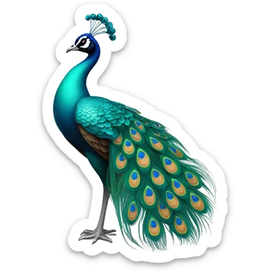 teal peacock sticker