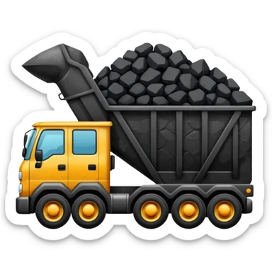 truck with coal ore sticker