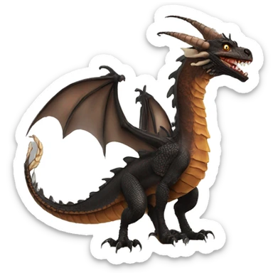 The Hungarian Horntail: A particularly dangerous species of dragon known for its aggression and formidable fire-breathing abilities. sticker