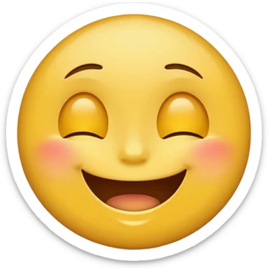 Round face emoji sticker  😁- radiant and big smiley face with smiling closed eyes sticker