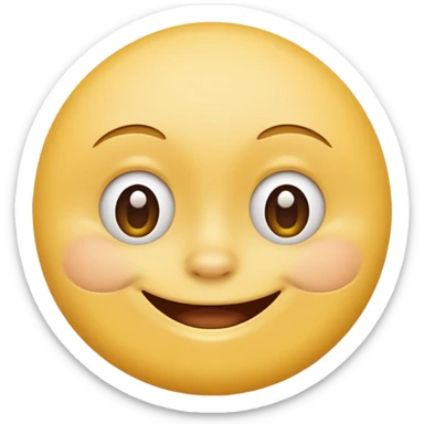 Emoji, yellow round smiling face, totally closed mouth sticker