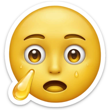 Face Exhaling emoji  with sweat sticker