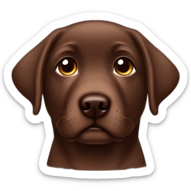 cute sad puppie chocolate labrador sticker