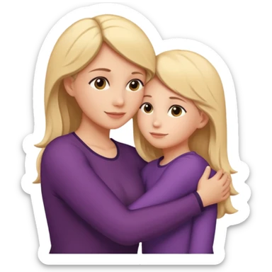 Silueta de Abrazo de apoyo de madre e hija sticker