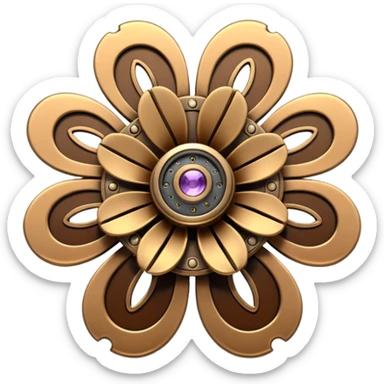 a steampunk-styled flower sticker