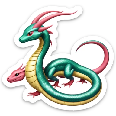 Cresselia-Seviper-Milotic-Rayquaza-fusion sticker