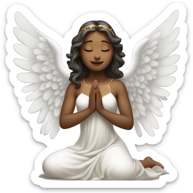 a angel in a gown praying  sticker