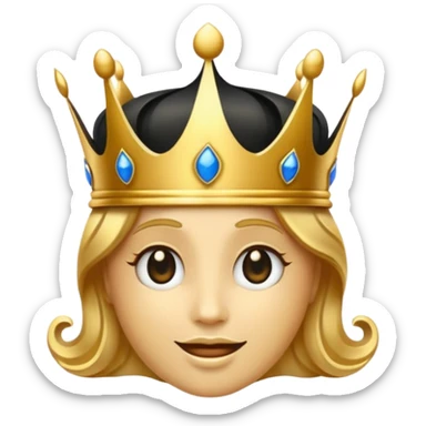 luxury black and gold emoji with royal crown, ornate golden swirls, premium VIP style, elegant and glossy, dark background, glowing edges, rich and exclusive look, suitable for Telegram emoji pack sticker