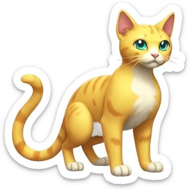 Electric-type Fakémon-Cat full body sticker