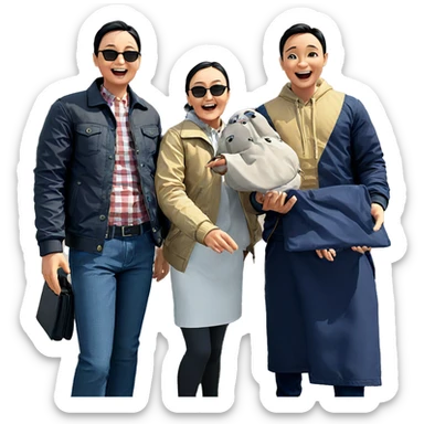 boys having fun outdoors sticker