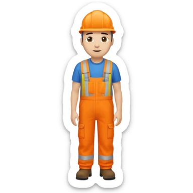 engineer hi-vis orange overalls standing full body sticker
