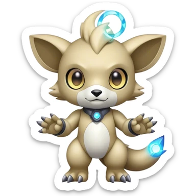 cute kawaii cool edgy futuristic nebula Digimon-Fakemon-animal full body sticker