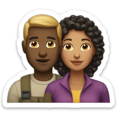 a-Caucasian-man-and-an-African-American-woman sticker