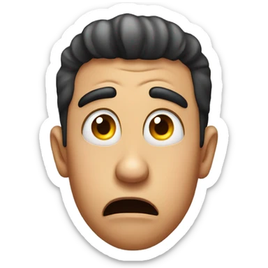 Raised eyebrow with shocked face emoji sticker