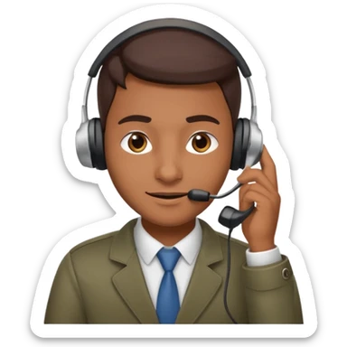 phone scammer in sketchy call center from pakistan with smirk and brown skin sticker