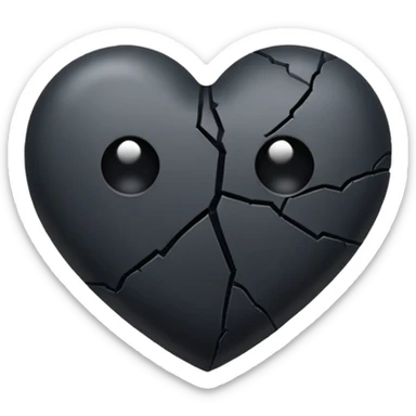 Black heart broken  sticker