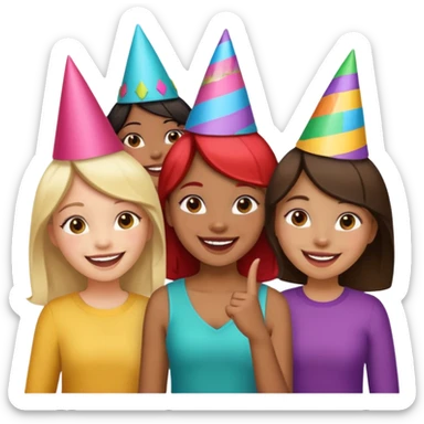 A group of 5 girls sticker