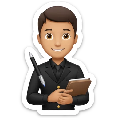 Waiter asking for what you want to eat  sticker