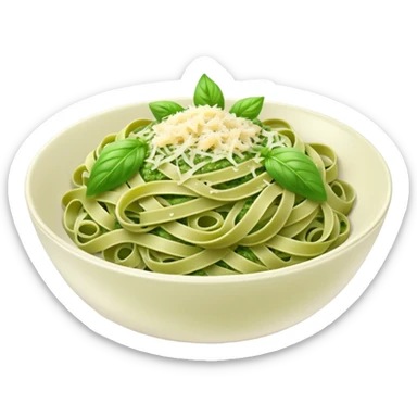 green pesto pasta in a bowl sticker