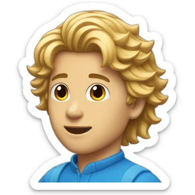 Un jeune homme avec les cheveux bleus sticker