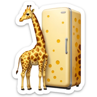 giraffe in a fridge sticker