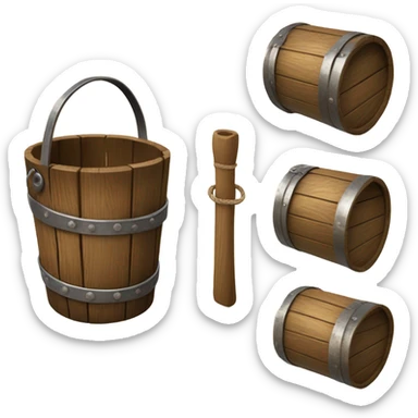 wooden bucket sticker