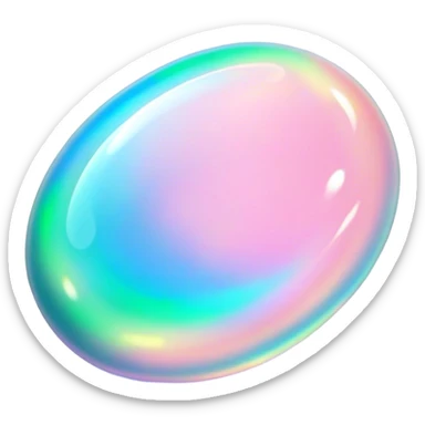Cinematic Realistic Opal Emoji, Mystical and iridescent, with shifting colors of blue, green, and pink that dance across the smooth, milky surface. The gem’s unique play of light creates a mesmerizing, fluid effect, while a soft, glowing halo surrounds the stone. Soft glowing outline, capturing the essence of magic and mystery in a radiant opal. sticker