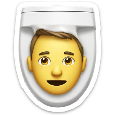 A man with a head sticking out of a toilet sticker