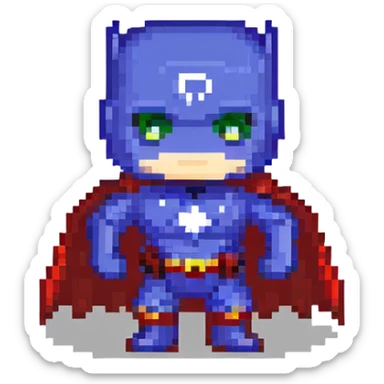 superhero funko pop style pixel art sticker