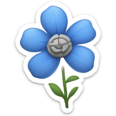 Blue and grey flower sticker