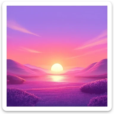 Shiny pastel rose-pink-lavender-violent-gradient sunset aesthetic realistic real life scenery landscape sunrise aesthetic landscape scenery scenic background sticker