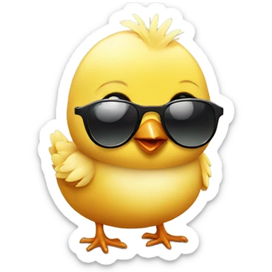 a gorgeous baby chick in sunglasses sticker