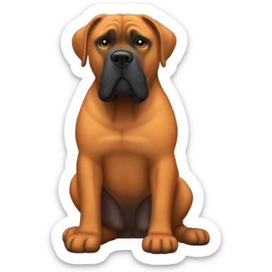 An orange-colored Cane Corso in a jail cell. sticker