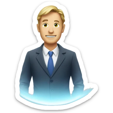 businessman inside a magic crystal ball sticker