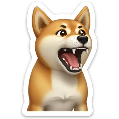 angry yelling shiba dog sticker
