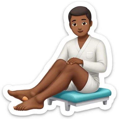 Asian man gets foot rubbed  sticker