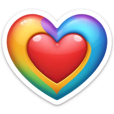 Multicolored heart sticker